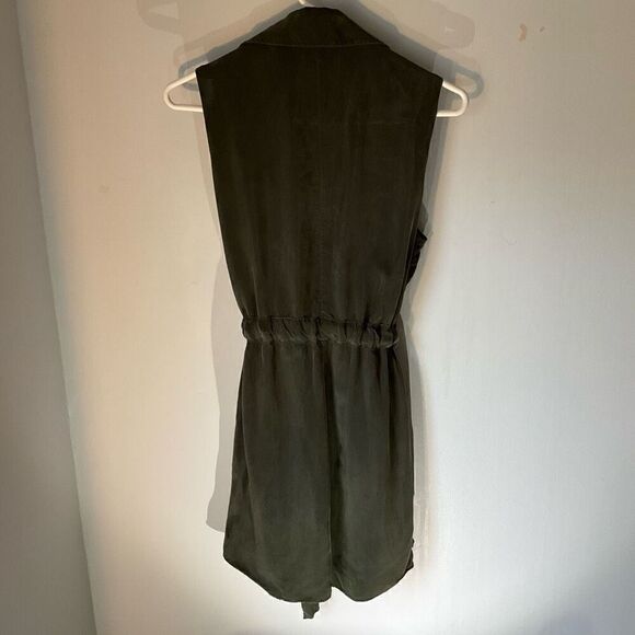 Elevenses Olive Wrap Trench Dress / Vest. SP. Anthropologie - Picture 7 of 13